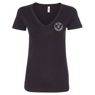 Next Level Women's Old Carp VT Emblem Printed V-Neck T-Shirt Thumbnail